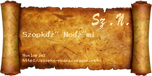 Szopkó Noémi névjegykártya